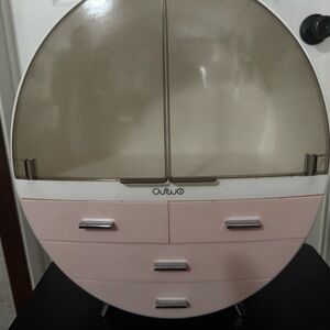 Pink Cosmetic Organizer Jewelry Storage with Drawers